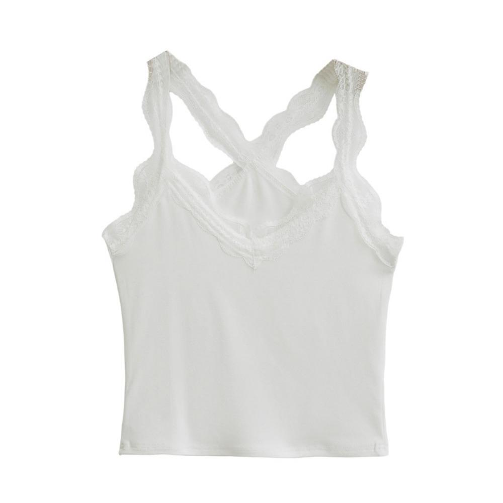 Hollow Lace Corset U-neck Lace Suspender Vest Elegant Ruffled Lace Camisole Ladies