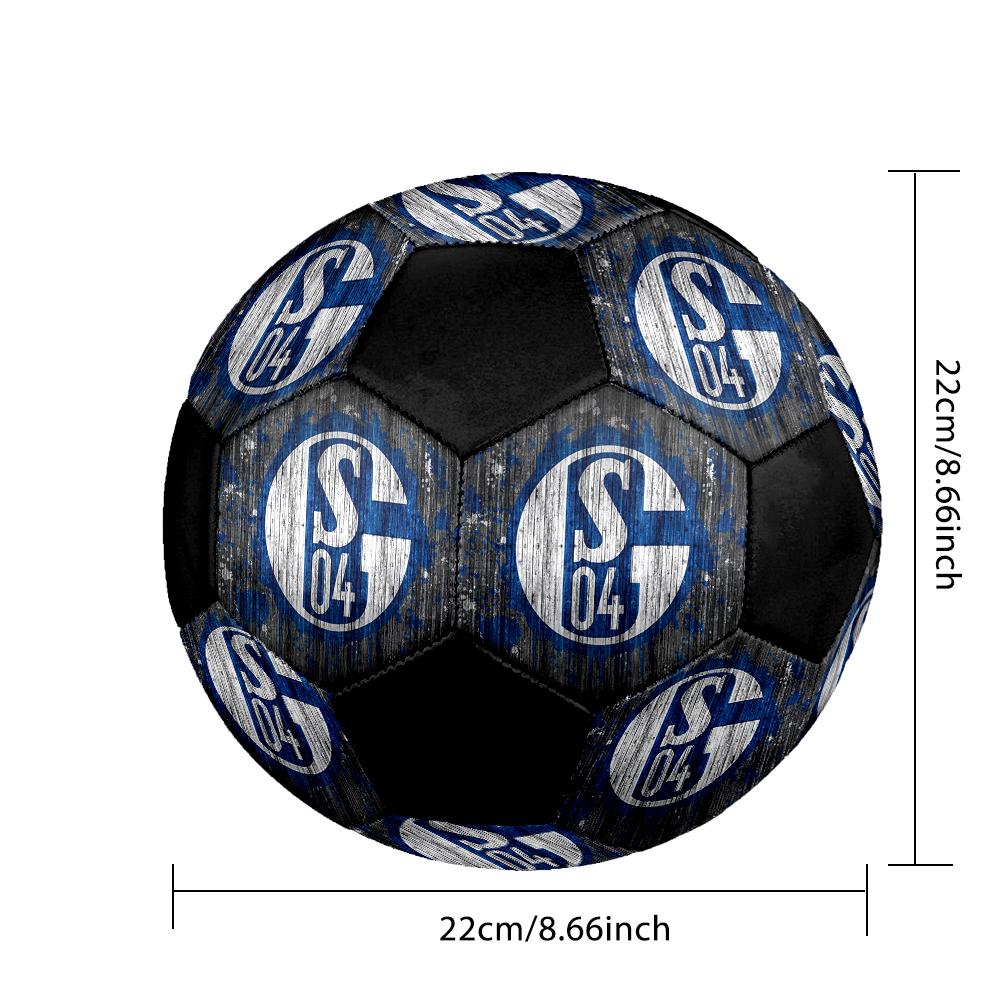 SIZE 5 FC Schalke 04 Soccer Ball Colorful All Ages Machine Stitched PVC Competition Ready Durable High-Bounce
