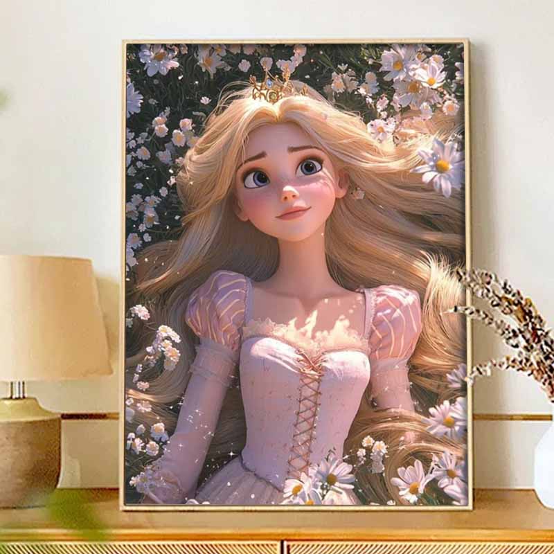 Disney Diamond Painting Kit Unframed, Rapunzel Full Diamond Round, Classic Style Home Decor Craft, Perfect Gift Idea
