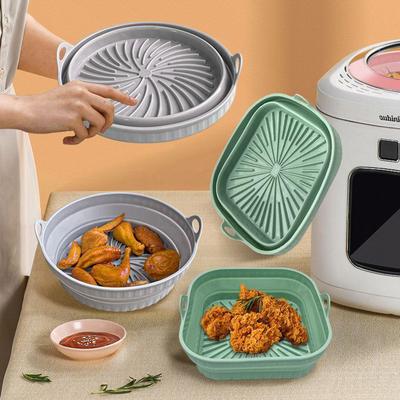 Air Fryer Mat Mmultifunctional Silicone Microwave Oven Baking Tray Mat Heat-resistant Reusable Foldable Space Saving Convenient