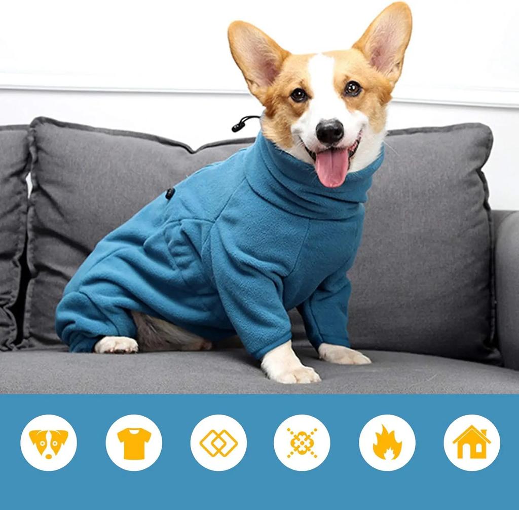 Dog Clothes Soft Fleece Pullover Pajamas For Small Medium Large Dogs Warm Thicken Jacket Pet Jumpsuit Winter Coat