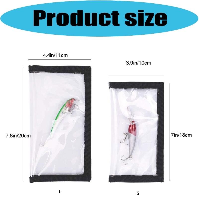 6Pcs Clear Baits Cover Lure Wrap Clear PVC Lure Cover Fishing Hook Cover for Soft Plastic Baits, Jigs Enduring