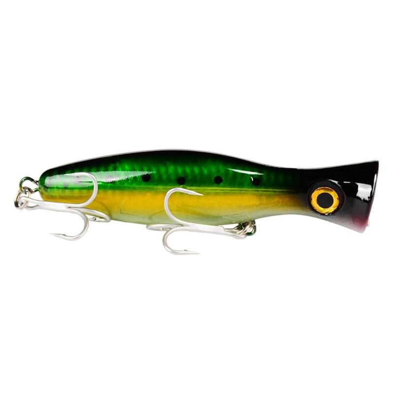Topwater Trolling Artificial Hard Baits Crankbait Big Popper Fishing Lures Baits with Hook for Trout Fishing Tackle
