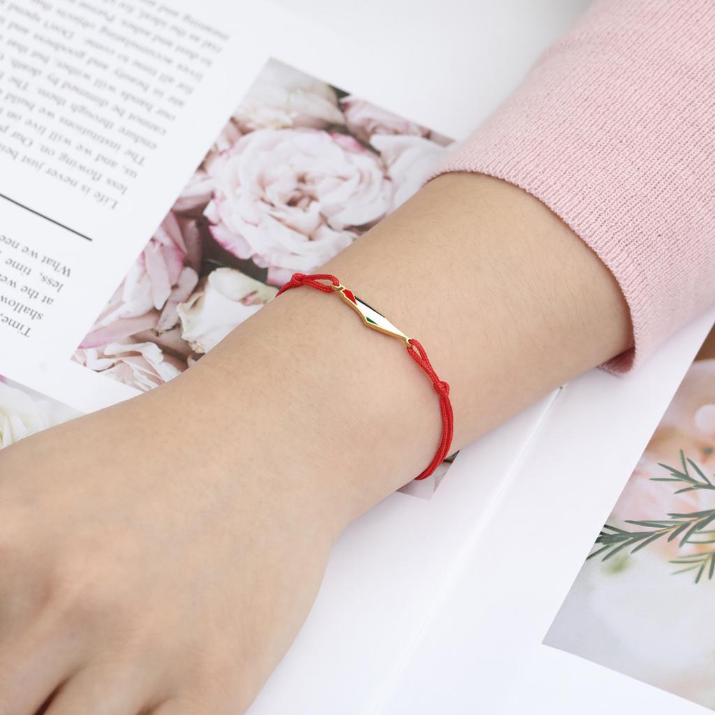 Jeshayuan Nuovi Braccialetti con Bandiera Mappa della Palestina per Donne Doppio Strato Ciondolo Mappa Paese Acciaio Inossidabile Braccialetto Corda per Coppia Regalo