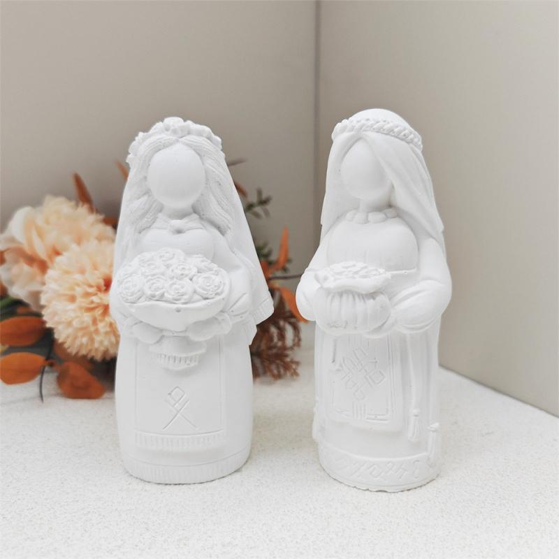 3D Santa Maria Silicone Candle Mold DIY Handheld Money Can Princess Portrait Gypsum Craft Soap Candle Mold Home Decoration