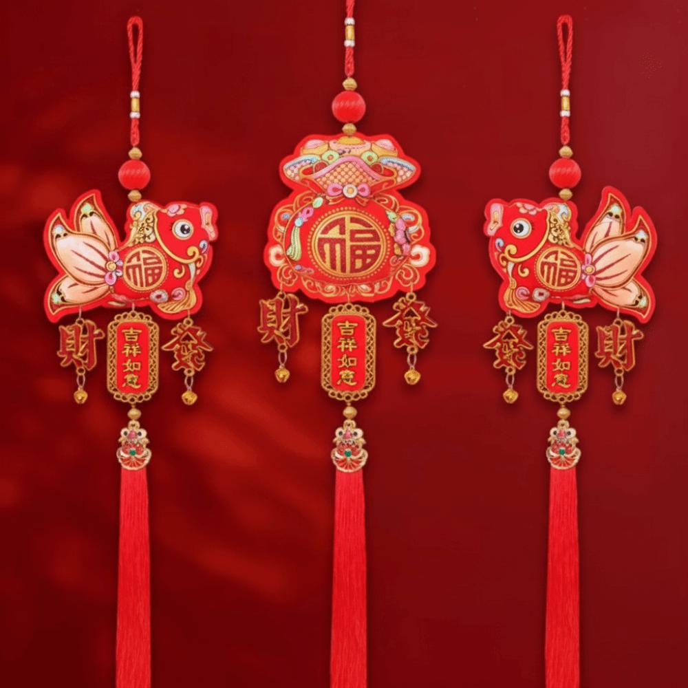 Hanging New Year Fish Pendant Chinese New Year Spring Festival Ornament  Living Room