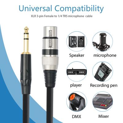 Convenient 6.35mm (1/4inch) TRS To XLR Cable Balanced Cable Perfect for Music Equipment Microphones Male To Female Cable
