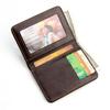 Men’s Vintage Leather Bifold Wallet, Slim Short Wallet with ID Window, Credit Card Holder, Cash Pocket, Casual Business Wallet