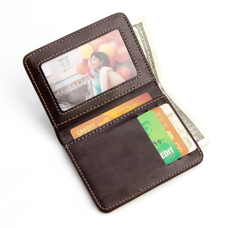Men’s Vintage Leather Bifold Wallet, Slim Short Wallet with ID Window, Credit Card Holder, Cash Pocket, Casual Business Wallet