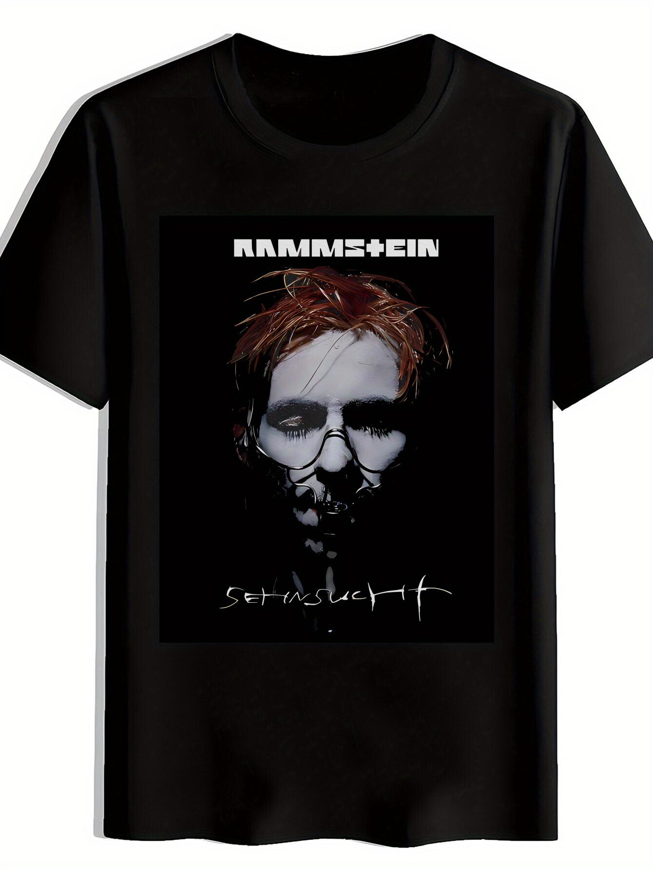 Rammstein Graphic T-shirt - Black Casual Crew Neck Short Sleeve XXXL
