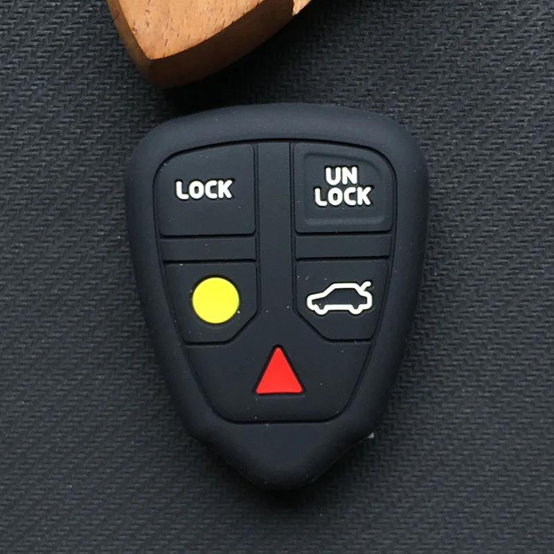

5 Buttons Silicone Replacement Car Key Case shell cover for Volvo S40 S60 S70 S80 XC90 XC70 V40 V70 5button key чорний