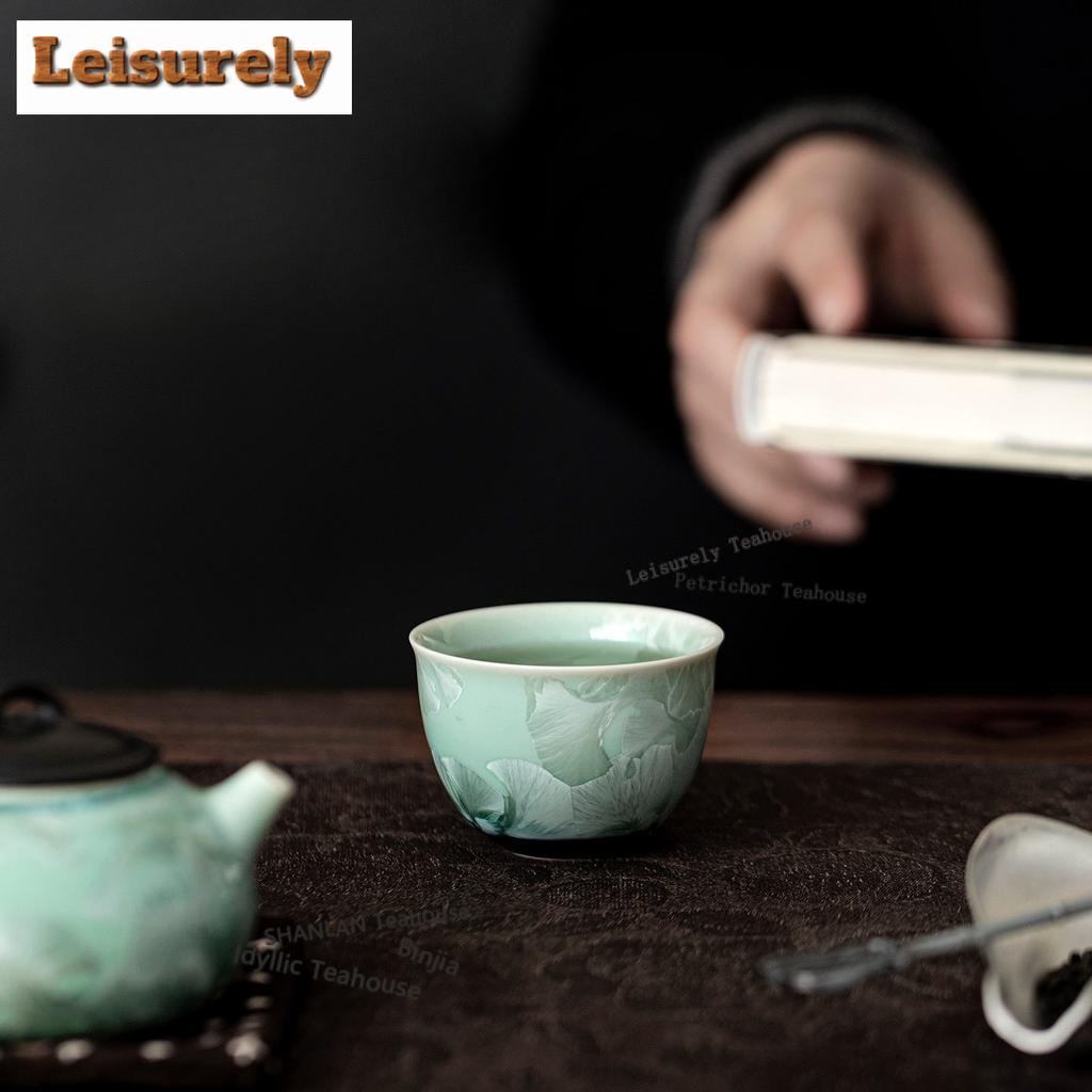 Crystal Glaze Kiln Fambe Teacup Elegant Tea Bowl Water Jug Tea-tasting Personal Cup Jianzhan Master Cups Teaware Decoration Gift