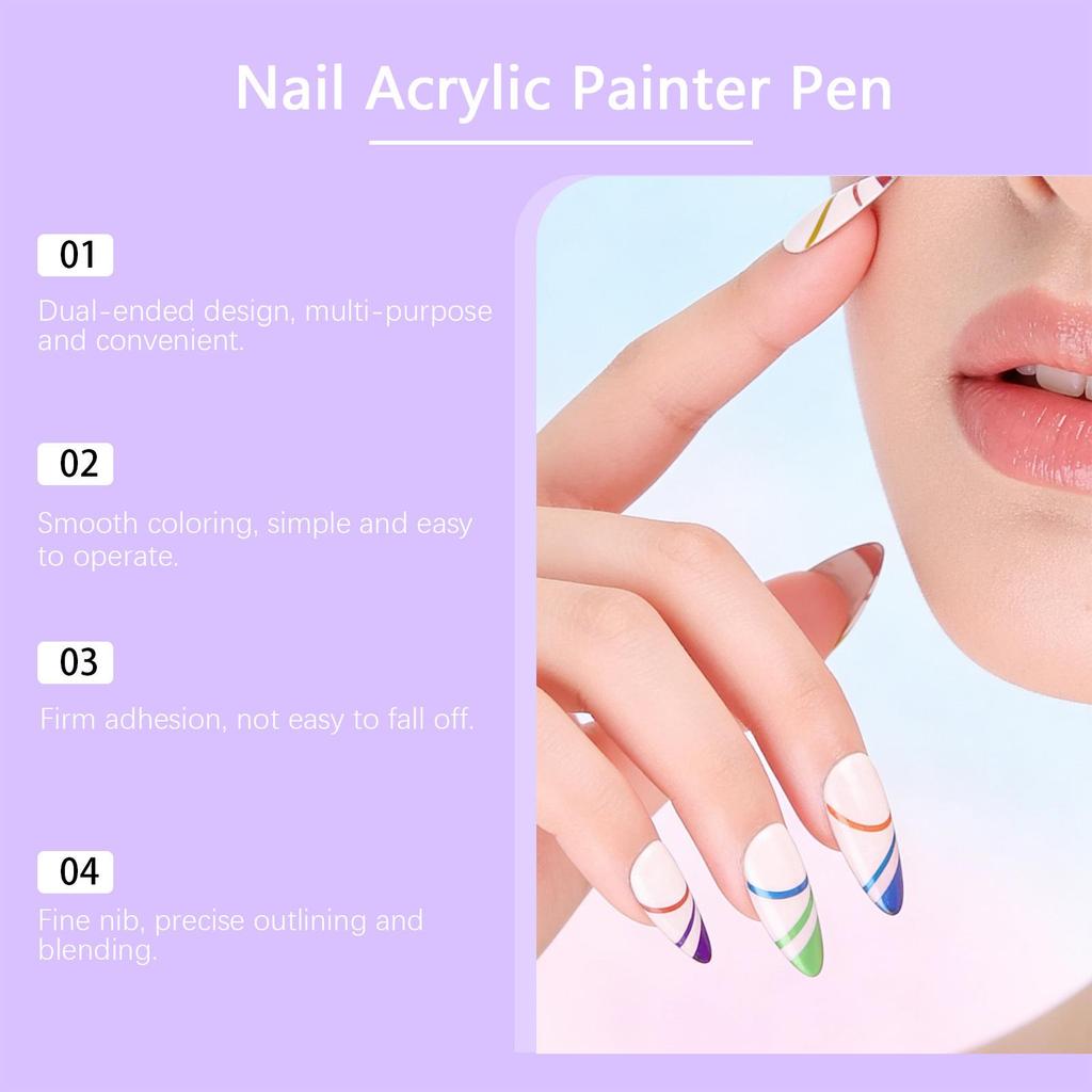 Nymixa Dual-Ended Nail Art Pen Set: Multi-Color, Easy-to-Use, Vibrant Colors for DIY Nail Art