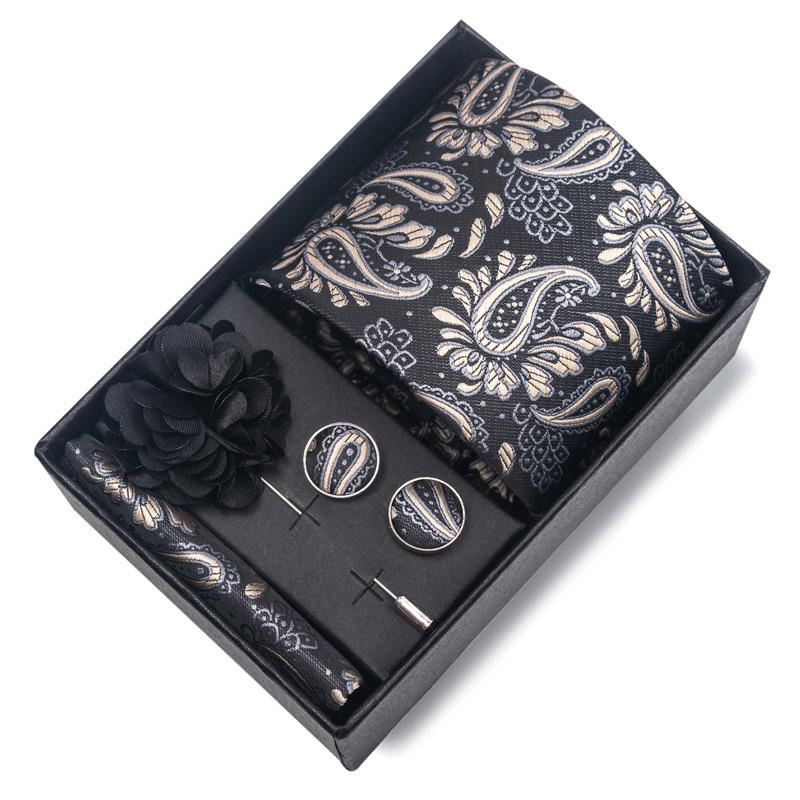 Herren Formale 8cm Krawatte Sechsteiliges Geschenkbox-Set für Bräutigam und Geschäftliche Anlässe