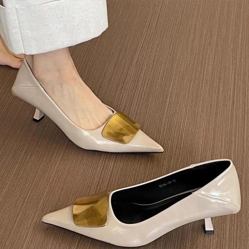Fashion Pointed Toe Women Mid Heels Shoes Summer Dress Fashion Pumps Stilettos Elegant Woman Sandals Designer 2025 Trend Femme Zapatos