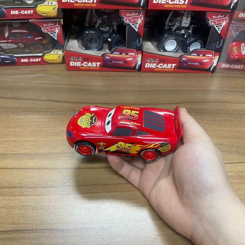 Lightning Mcqueen Model Car Cartoon Q-Version Inertial Pull-Back With Lights And Music Figures Cars Children Toy Gift S 3 Kid Friendly Entertaining