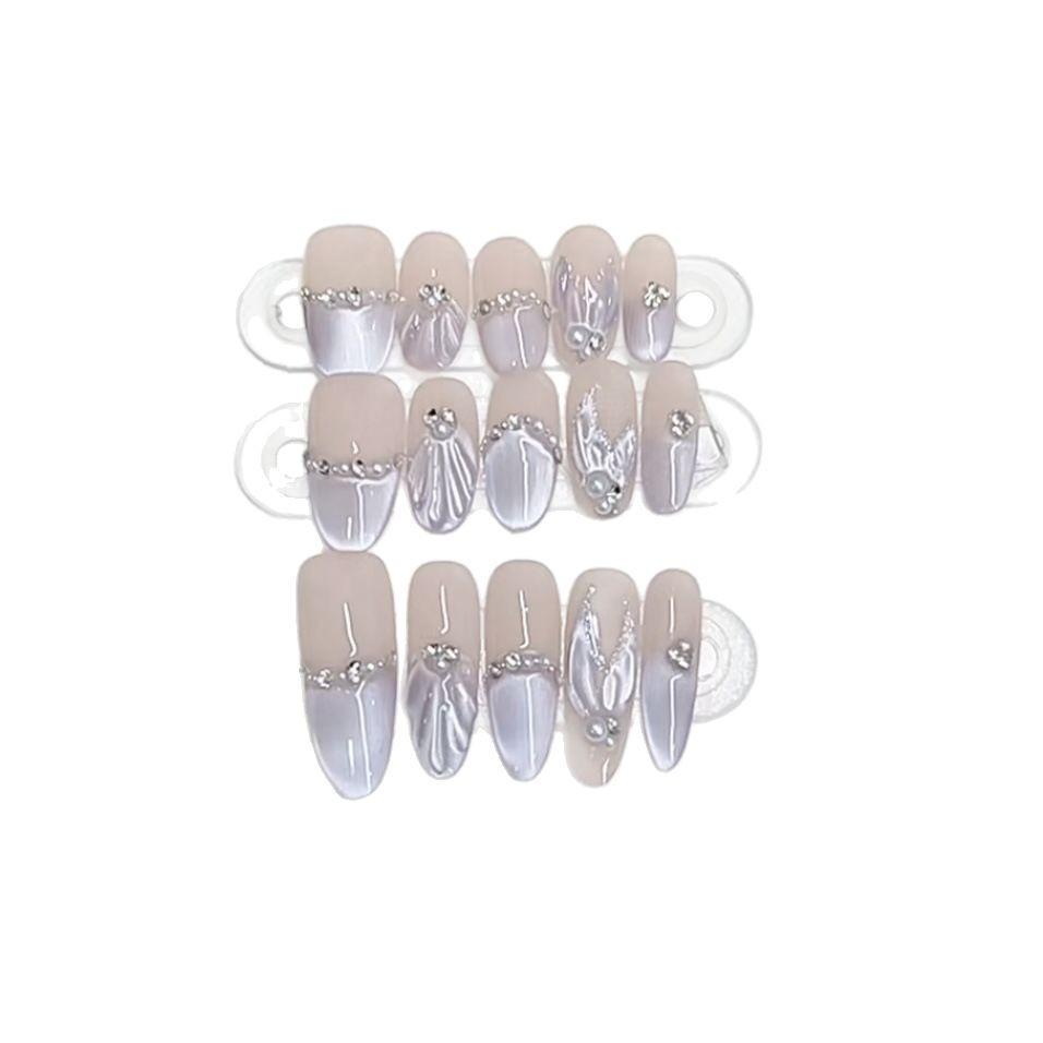 Hand-woven Armor Purple Fishtail Shell Hand-painted Fishtail Cat Eye Pure Temperament Nail Art Patch