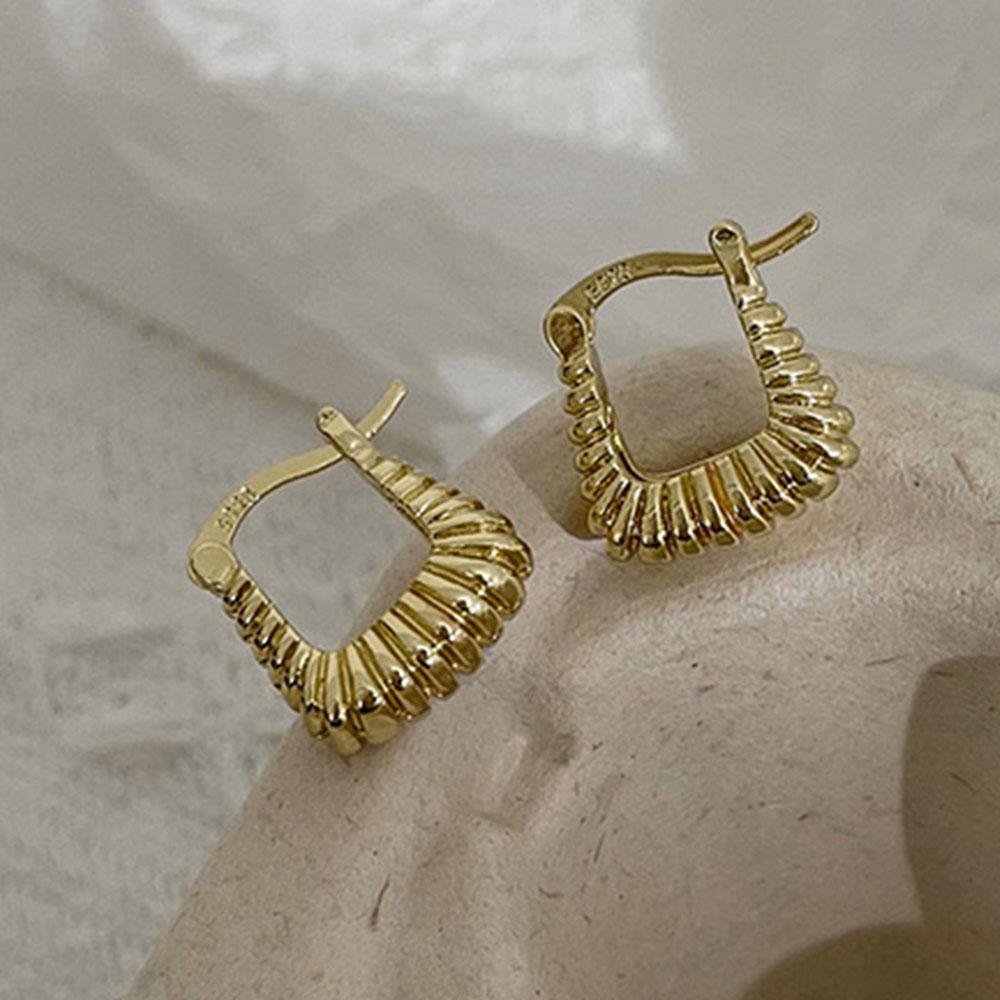 925 Sterling Silver Earrings For Women Trendy Simple Geometric Strip Earring Jewelry Prevent Allergy Party Christmas Accessories