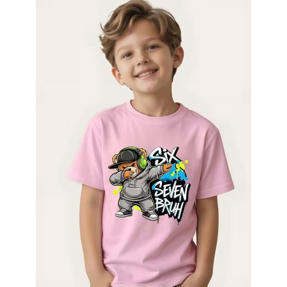 Modisches Jungen T-Shirt SIX SEVEN 67 Digitaldruck Kinder Freizeit Oberteil Sommer Kinder Kurzarm T-Shirt