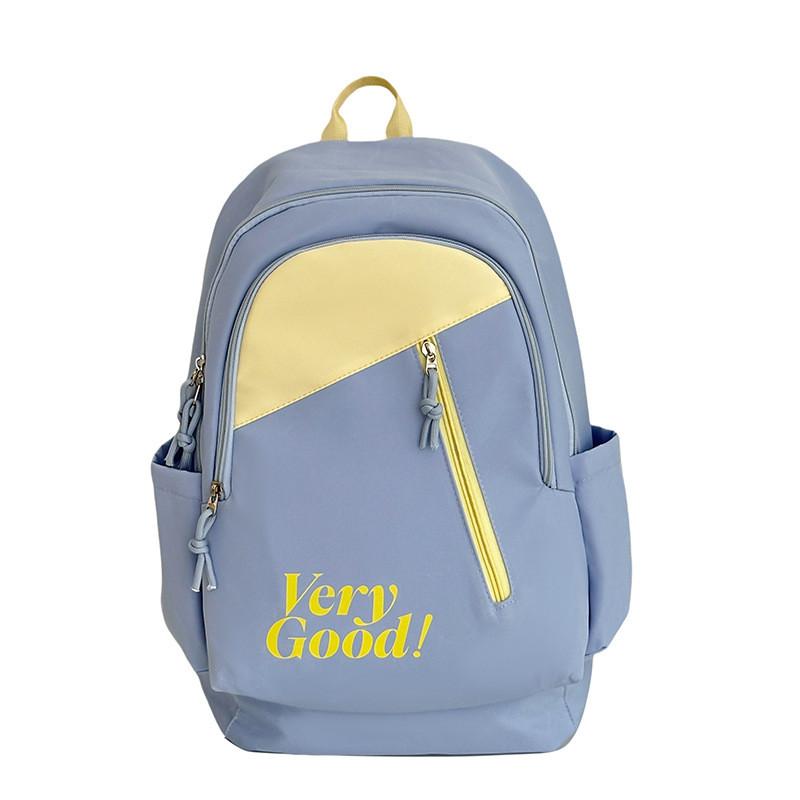 Nylon Student Backpack For College Girls With Letter Print Design And Cushion Straps For School Use