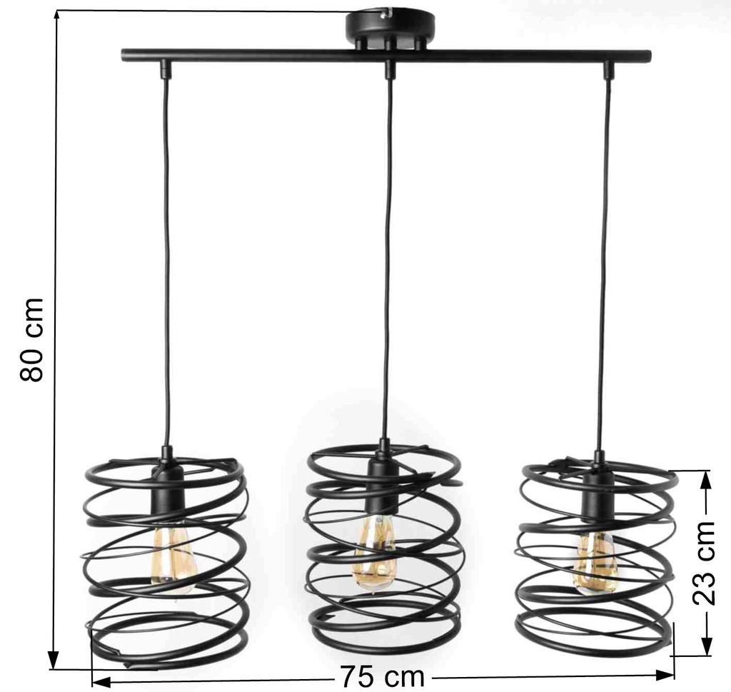 Nowoczesne Lampy Wiszące Loft Spring  2786/Z-B-3