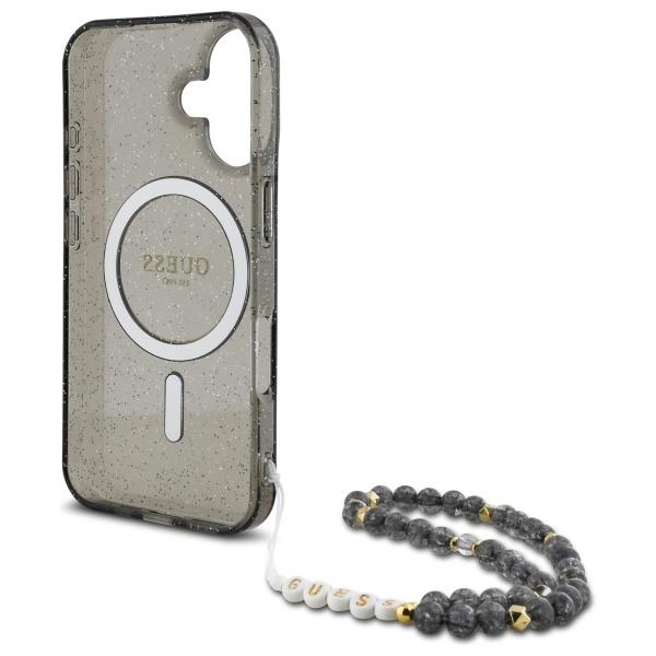 Guess Guhmp16Shgcrelsk Iphone 166.1 Czarny/Czarny Hardcase Iml Glitter With Pearl Strap Magsafe