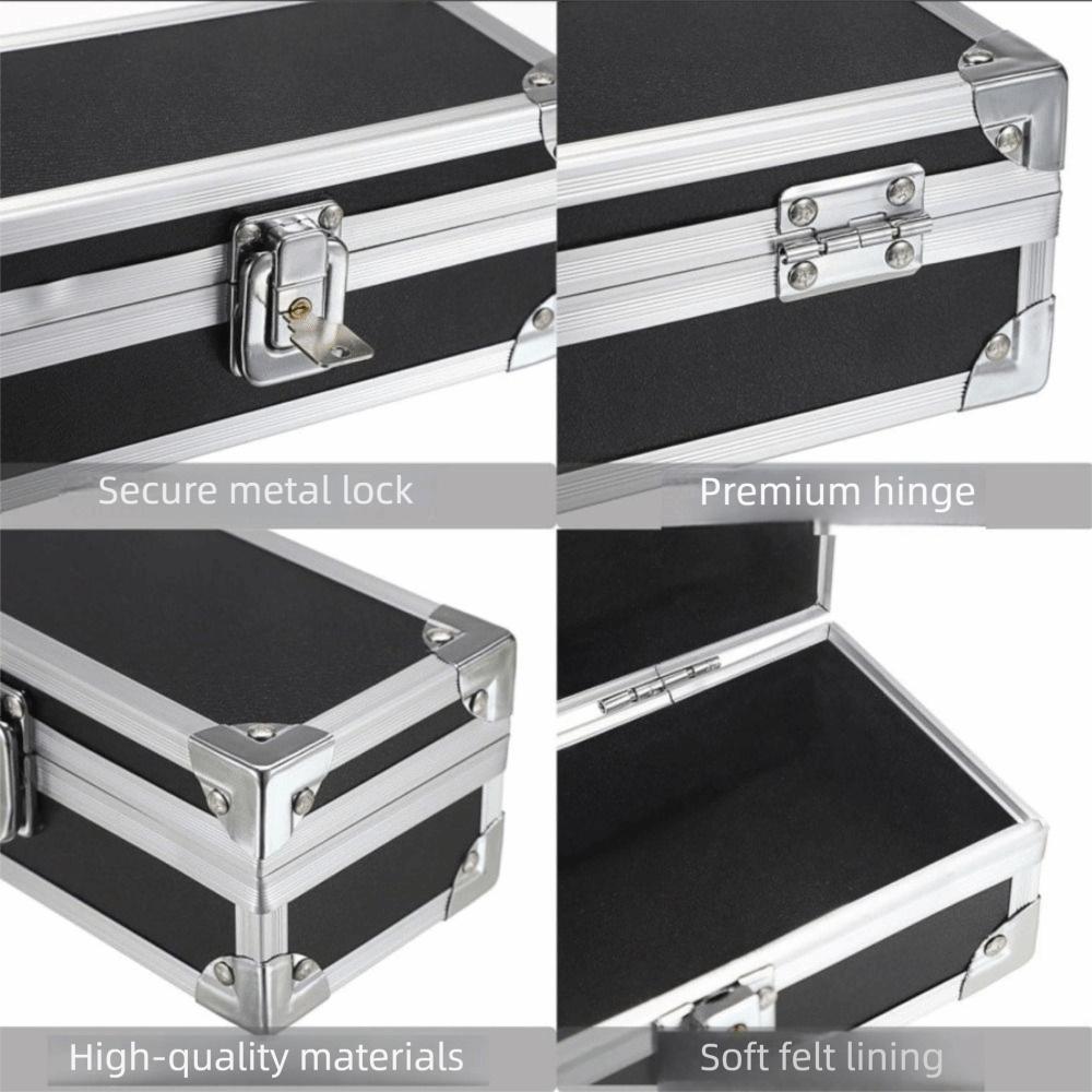 Nárazuvzdorný hliníkový kufr Uzamykatelný design Kovový kufřík Úložný prostor na šperky