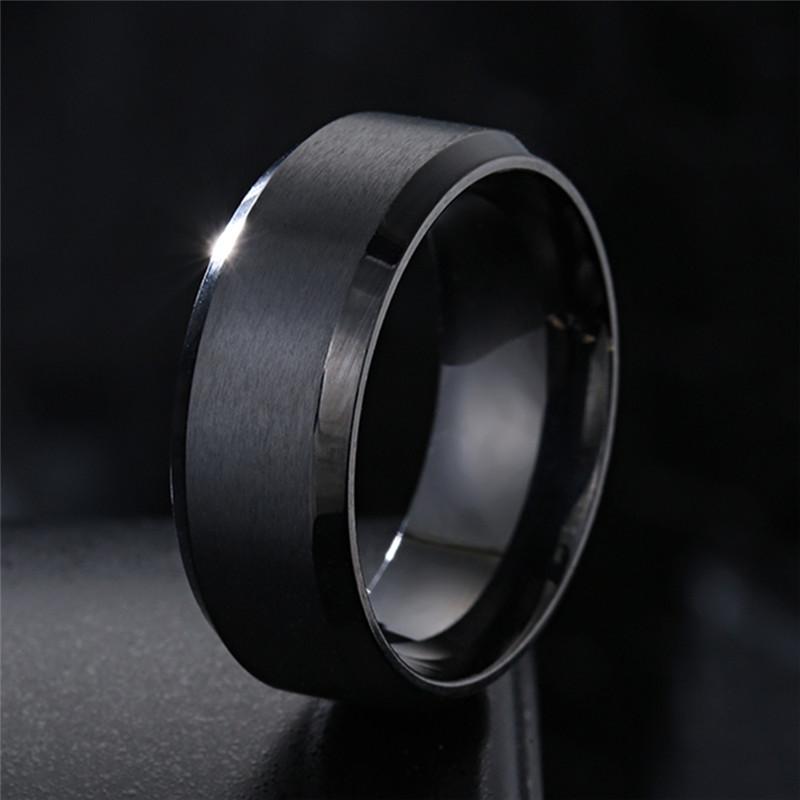 8mm Gold Color Brushed Stainless Steel Ring for Men and Women, Simple Ring, Wedding Band, Couples Jewelry Accessories