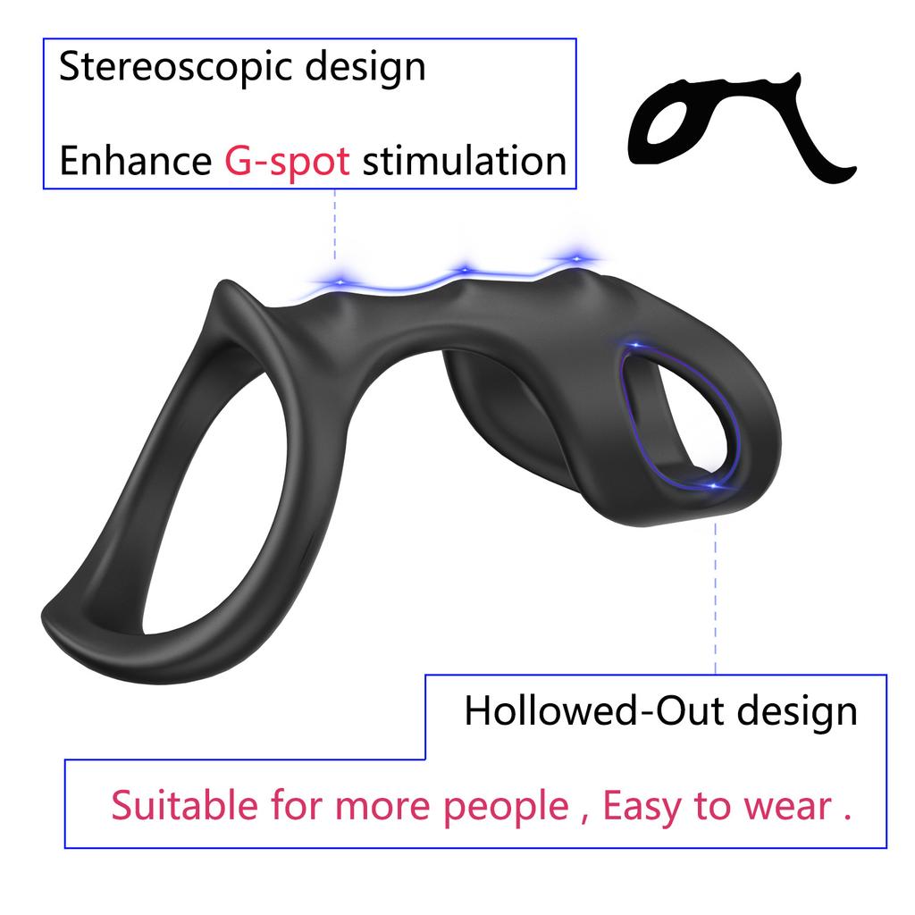 Silicone Penis Cock Ring Delay Ejaculation Penis Enlargement Chastity Cage Glans Cockrings Sex Toy for Men Dick Enlarger Rings