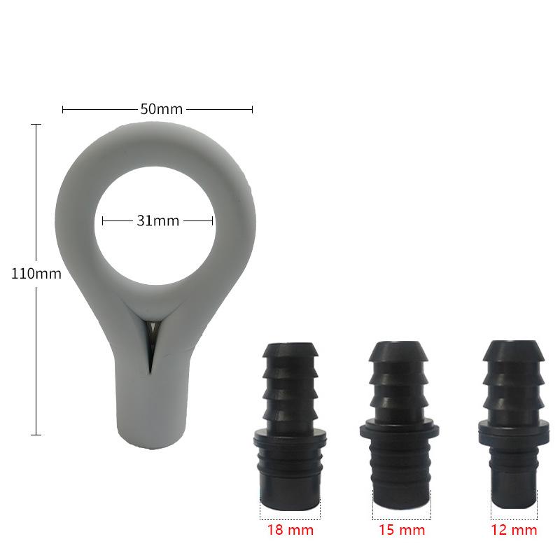 Men's Silicone Self-Defense Massage Gun Head & Vibration Ring Replacement Adapter.