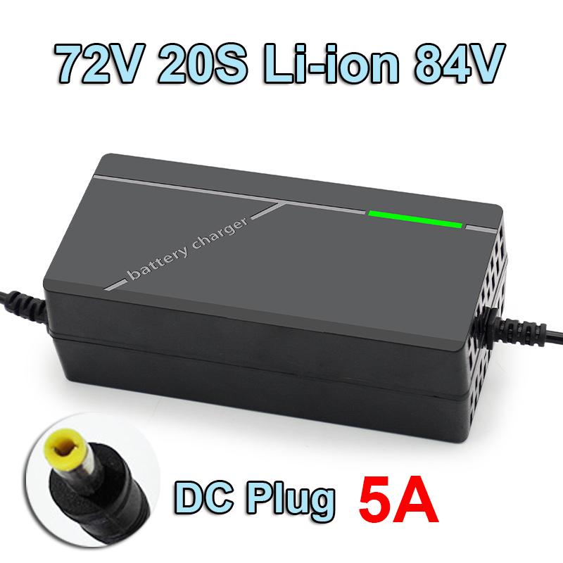 EU Plug 72V 5A Lithium Battery Charger For 20S 84V Li-ion Battery Pack Electric Vehicle Motorcycle Tricycle Smart Charging