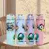 1PC Soccer Headset Splash Combination 750ml Color Plastic Water Bottle Leakproof Flip Straw Lid For Sports Office Home Use