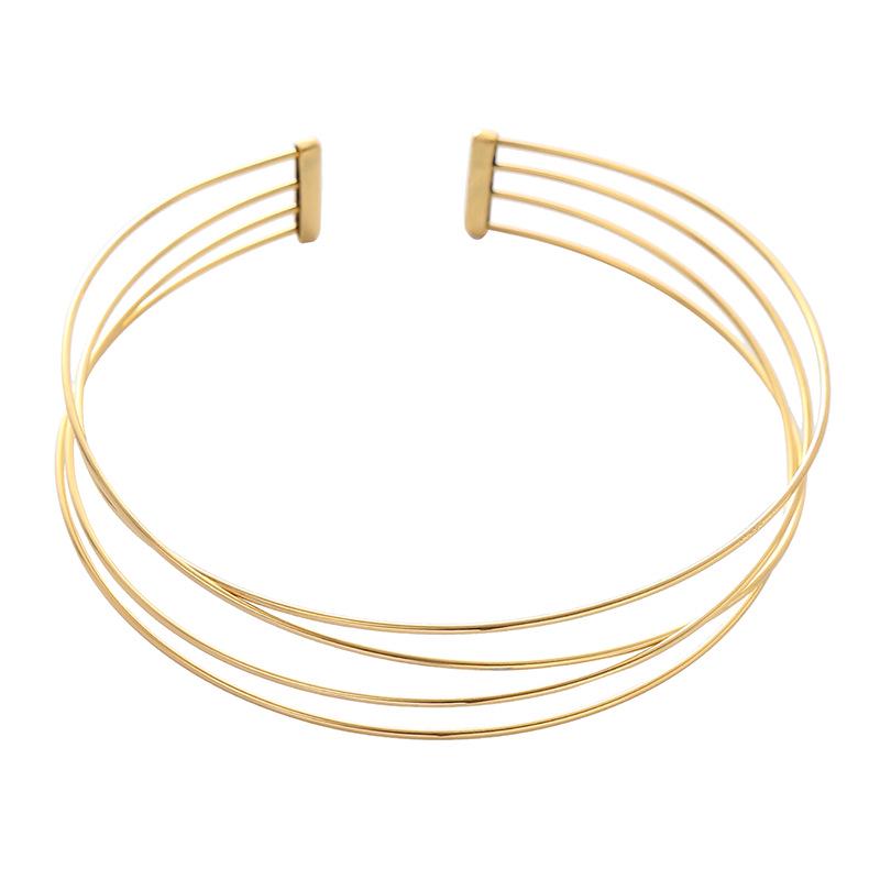 European Fashion Titanium Steel Hollow Line Choker - Stainless Steel Necklace Jewelry