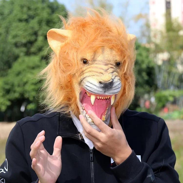 Zootopia Lví Maska Halloween Latexová Maska na Hlavu pro Cosplay Party Cosplay Maska Krále Divokých Zvířat pro Muže Halloweenské Párty Rekvizity