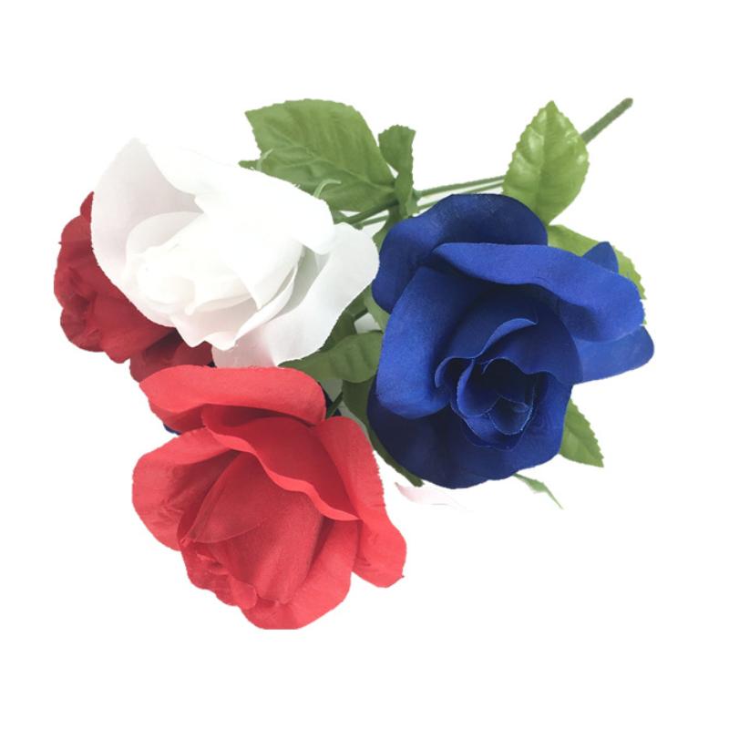 

Queens Platinum 70th Jubilee Red White Blue Flower Simulation Bouquet Decor Rose Red Blue Wihte