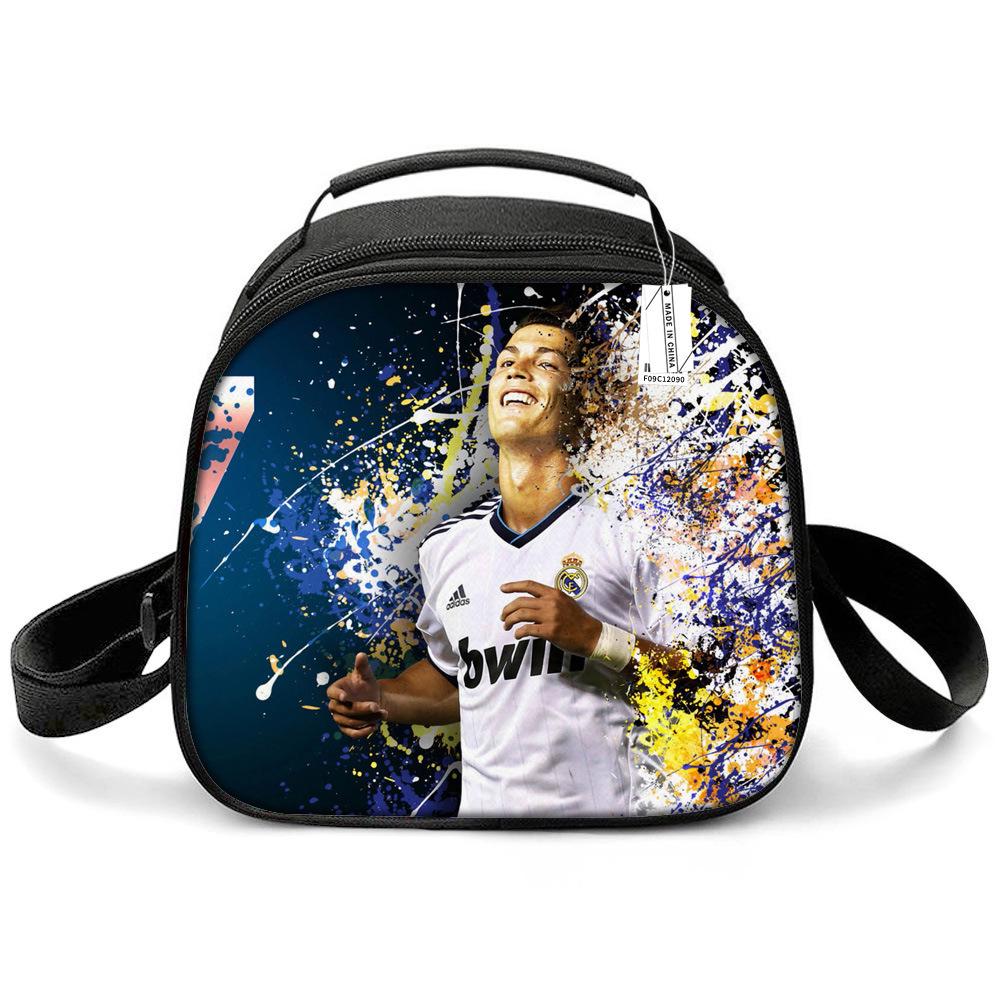 Messi & Ronaldo World Cup Kids' Lunch Bag - Insulated Handheld Picnic Bag for Students