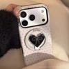 Polka Dots Love Heart Bracket Magnetic Phone Case for iPhone 17 Air 16 15 14 13 12 Mini 11 Pro Max Shockproof Hard Cover
