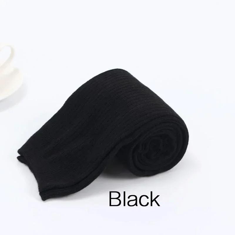 

Women Over Knee Long Socks Cotton Knitted Yoga Socks High Tube Warm Pile Stockings Fashionable Comfort Wear One Size чёрный