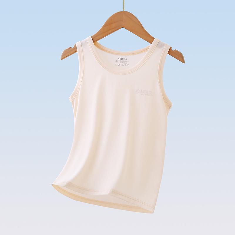 

Лиоцелл Детская Летняя Пижама Без Рукавов - Майка для Мальчиков и Девочек 160cm бежевый