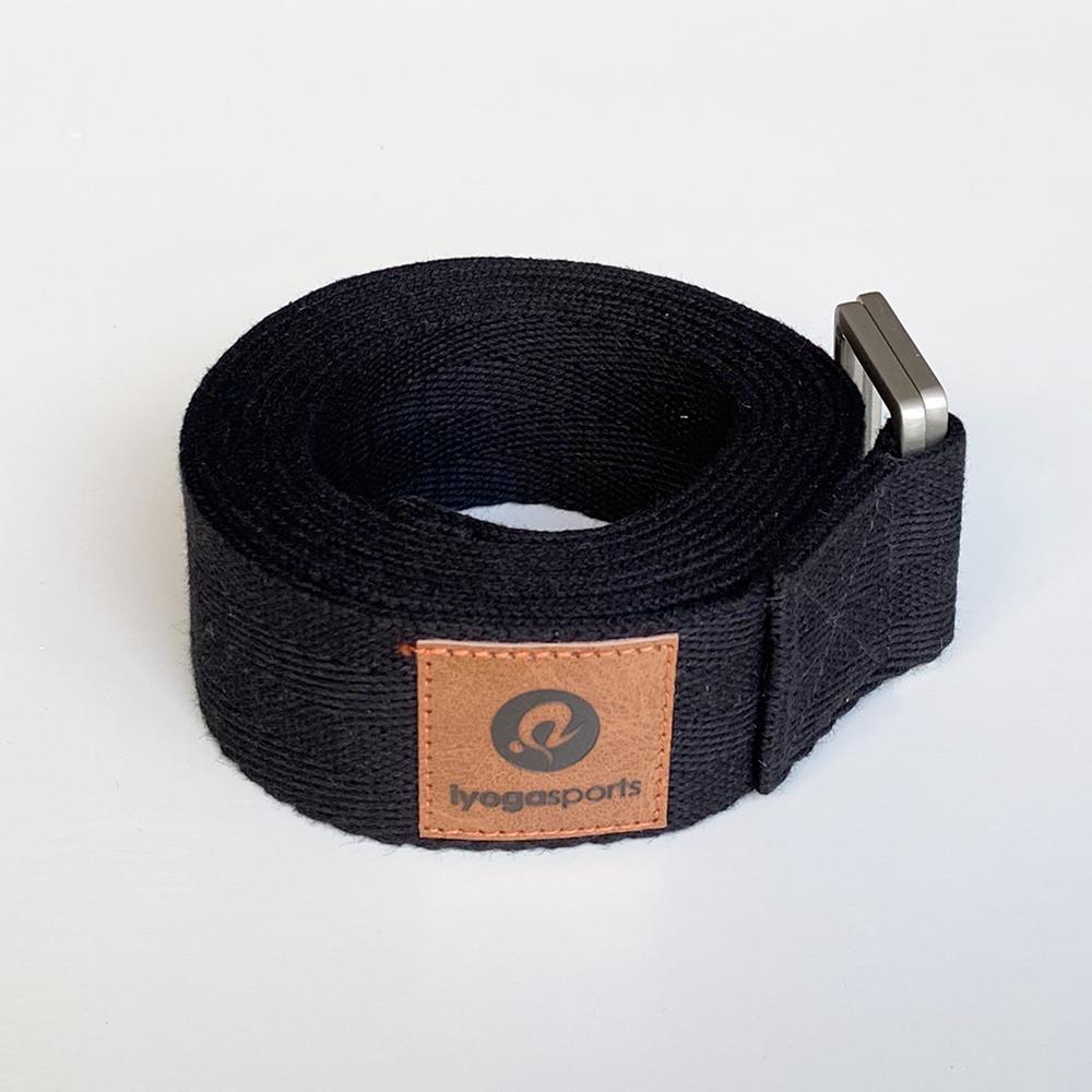 100% Organic Cotton Yoga Strap 8ft Length Belt Custom logo Iyogasports extra Length Soft Biodegradable Material Yoga Belt чёрный
