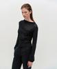 Kimjisu Dozi - Draped Jersey Top _ Black