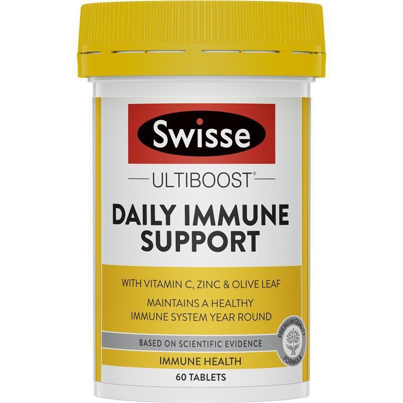 Swisse Daily Support Tablets: 60-Count with Vitamin C & Zinc for Adults