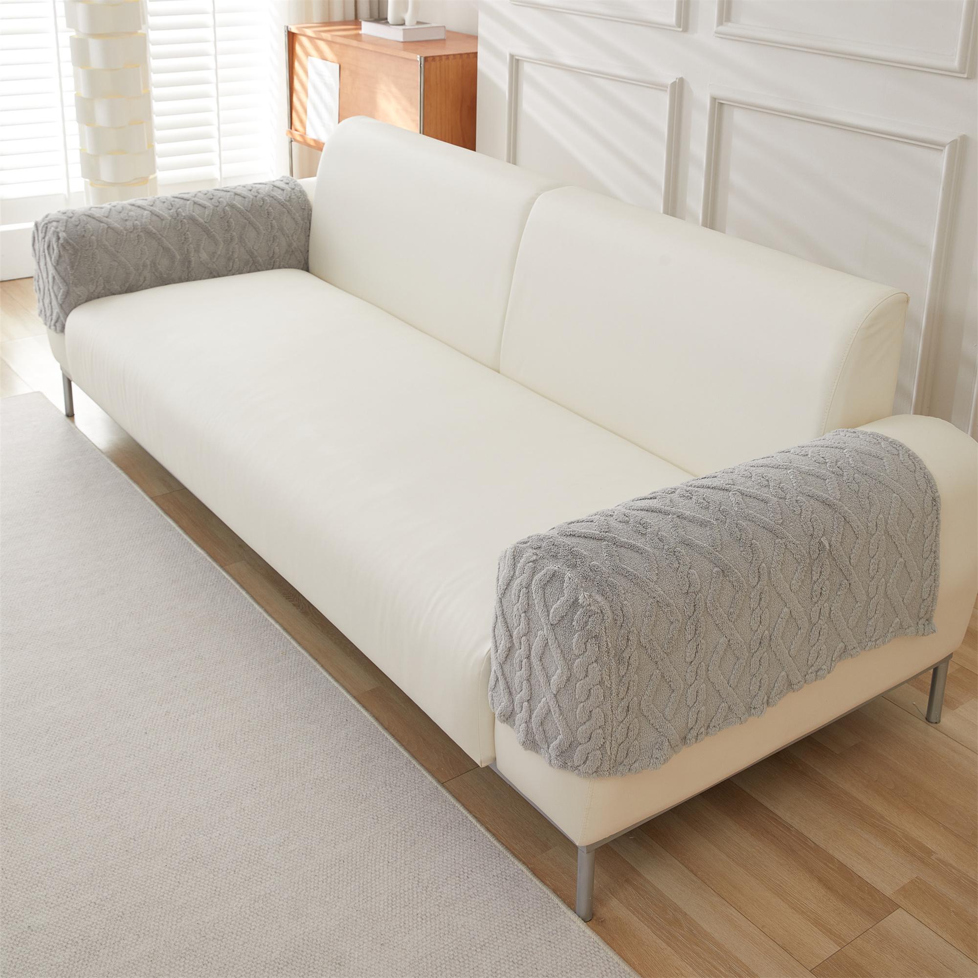 

1 комплект/2 шт. Чехлы на подлокотники дивана из мягкого жаккарда - Защитите вашу мебель и украсьте ваш дом One size светло-серый