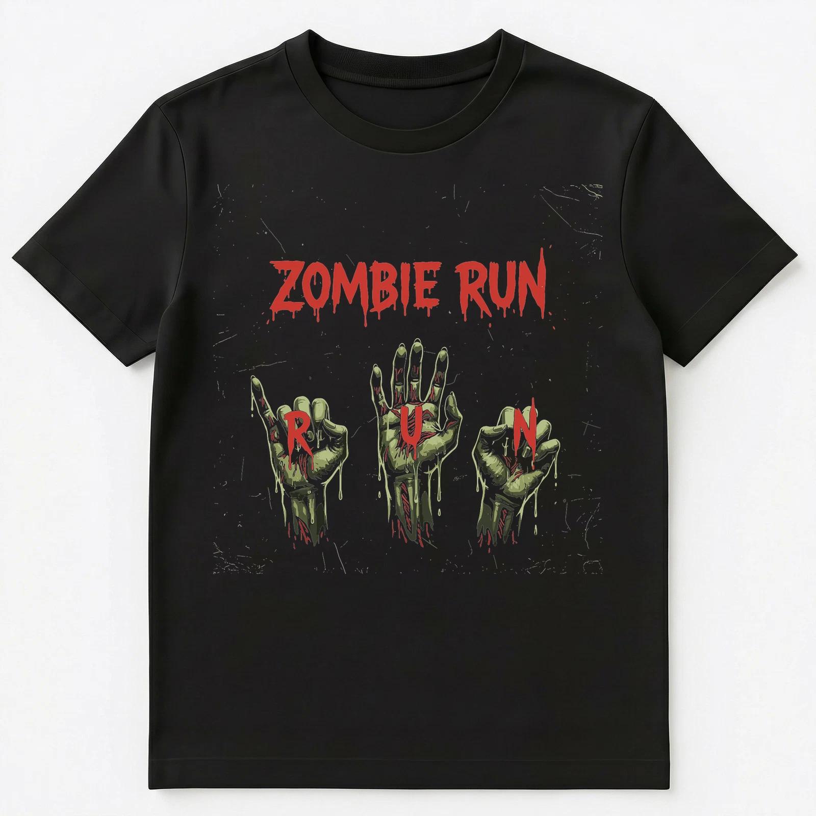 Sign Language Zombie Runner Signing Hands Run Warning Unisex T-Shirt S