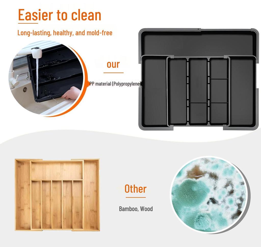 Retractable Kitchen Desktop Drawer for Organizing Cutlery and Utensils