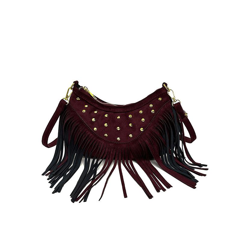 

Fashionable and Lightweight Fringed Bag Trendy and Niche Design Retro Saddle Bag Single-shoulder Crossbody Bag