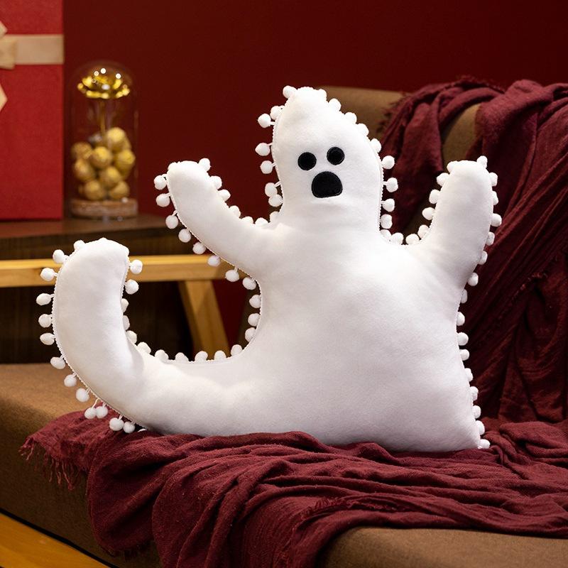 Ghost Plush Pillow Stuffed Toy Cushion Soft Halloween Scene Decor 45cm White