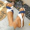 Mode Damen Sandalen Sommer 2025 Keilabsatz Schuhe Damen Sandalen mit Absatz Mix Farbe Sommerschuhe Damen Schuhe Wedges Sandalias mujer