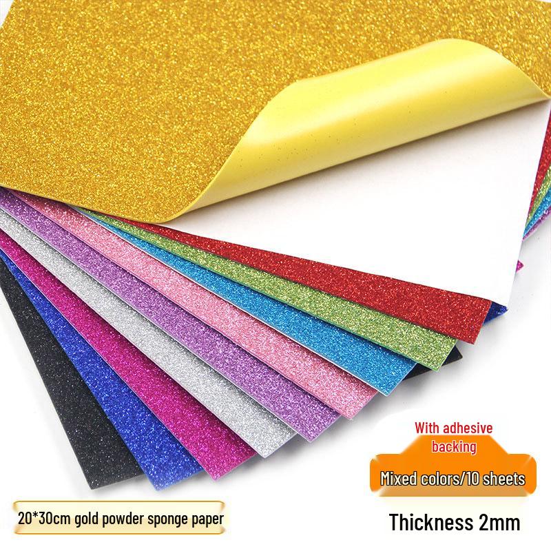 

Бумага А4 2мм Глиттерная пена - Толстые цветные листы для поделок и проектов детского сада