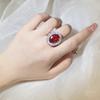 Shiny Round Shape Red Zircon Women's for Ring High-quality Party Ring Luxury Ring Diamond Ring Couple Rings Engagement Ring High Quality Jewelry